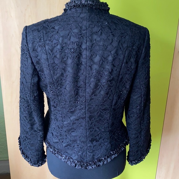 Sandra Darren Satin Lace Evening Jacket - Picture 2 of 15